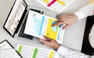 Businessman resolving financial issues